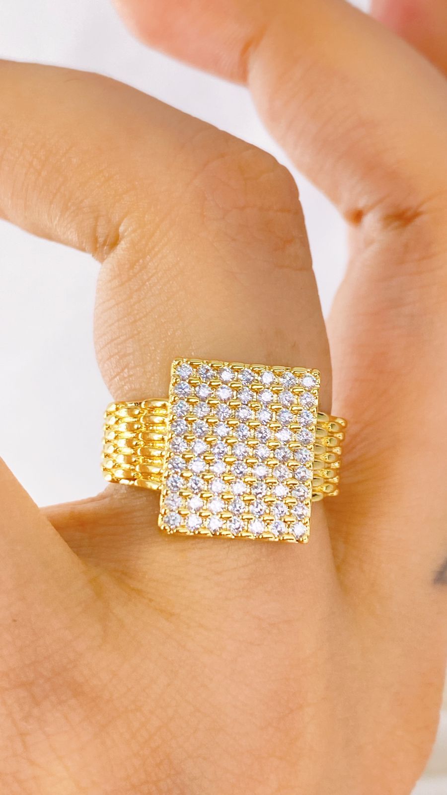 Anillo de Chapa de Oro Ajustable ACO1341-1