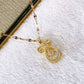 Collar de Acero Inoxidable y Dije de Chapa de Oro CAI2458-1