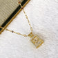 Collar de Acero Inoxidable y Dije de Chapa de Oro CAI2510-1