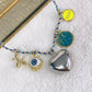 Collar Trenzado con Dijes de Chapa de Oro CC2156-1