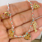 Collar Trenzado con Dijes de Chapa de Oro CC2157-1