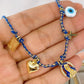 Collar Trenzado con Dijes de Chapa de Oro CC2157-2