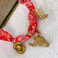 Collar de Tela con dijes de Acero Inoxidable CAI2514-2