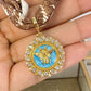 Collar de Tela con Dije de Chapa de Oro CC2155-2