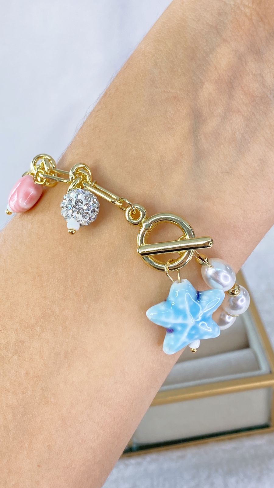 Pulsera de Bisutería con dijes de Acrilico PB750-1