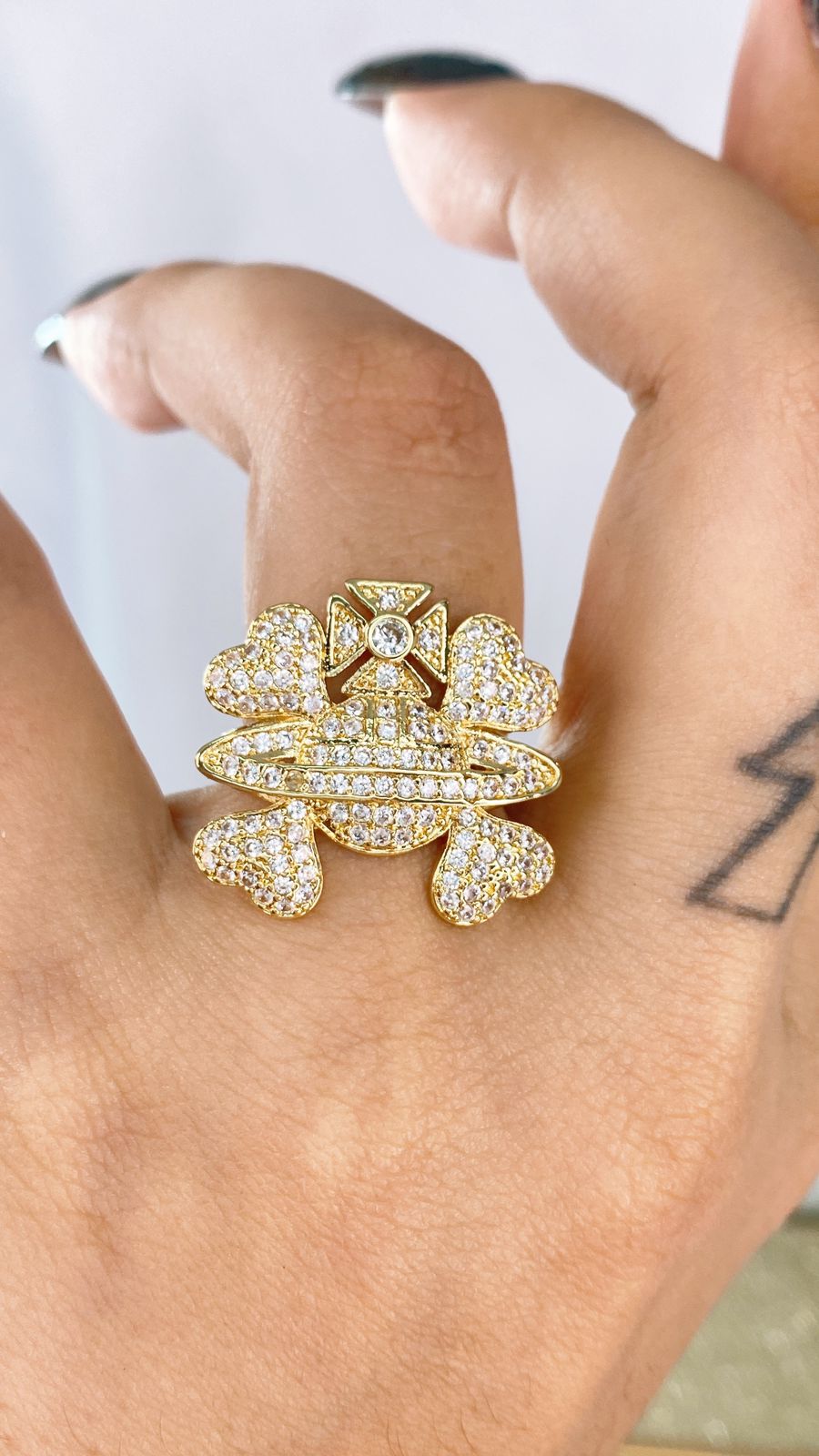 Anillo Chapa de Oro Ajustable ACO1461-1