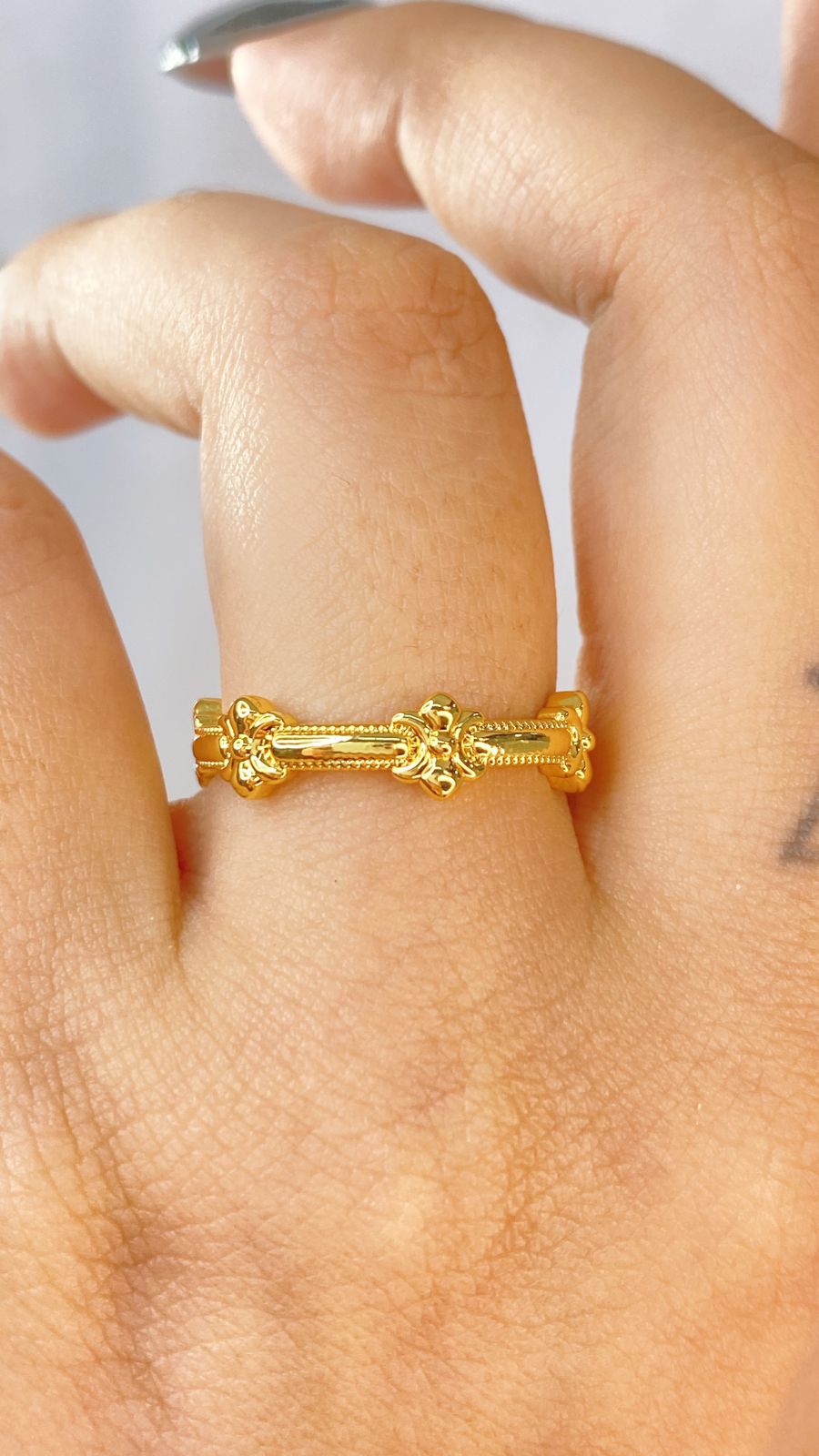 Anillo Chapa de Oro Ajustable ACO1476-1