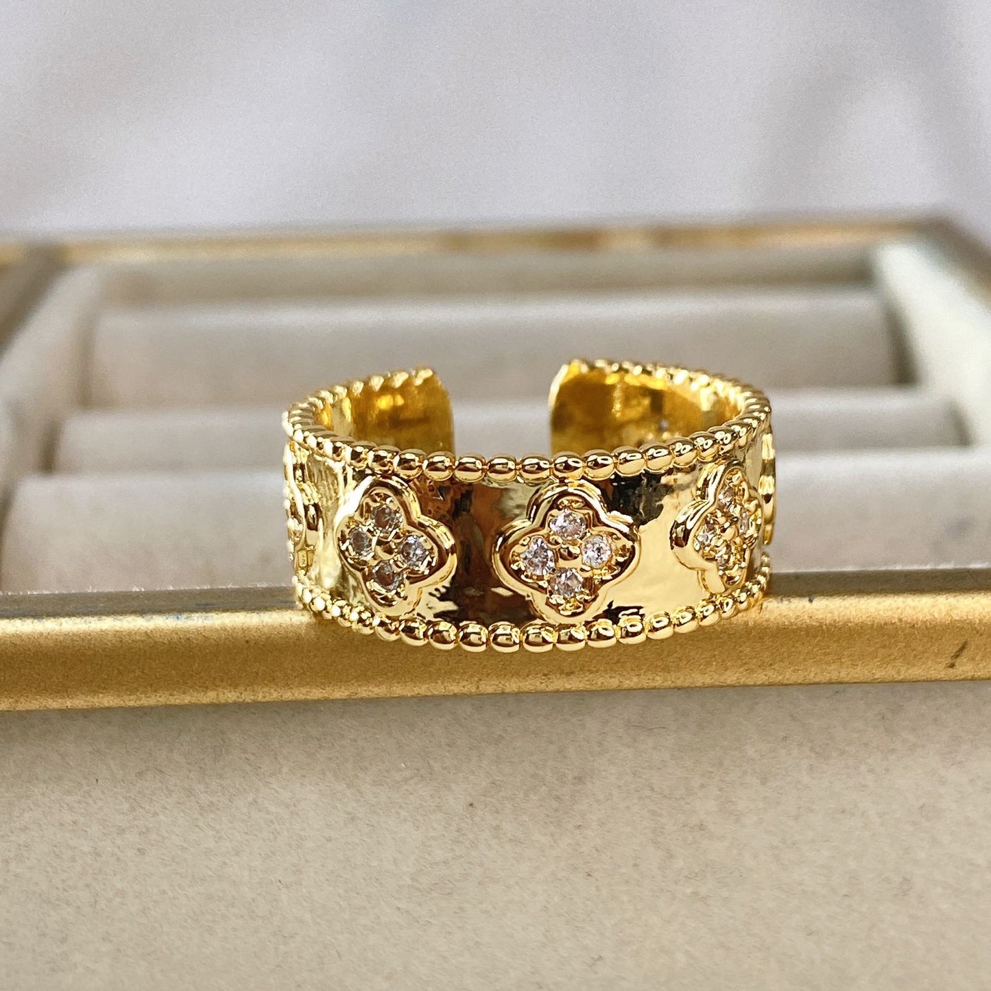 Anillo Chapa de Oro Ajustable ACO1474-1