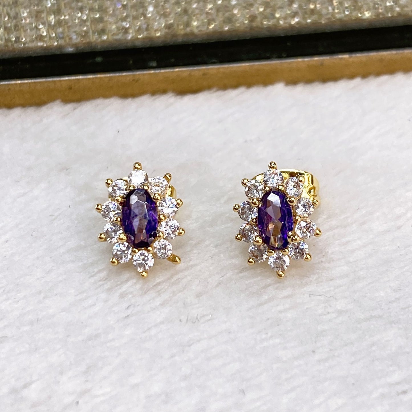 Arete de Chapa de Oro y Zirconias COA2149-4