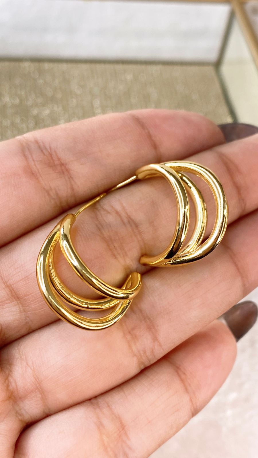 Arete de Chapa de Oro COA2165-1