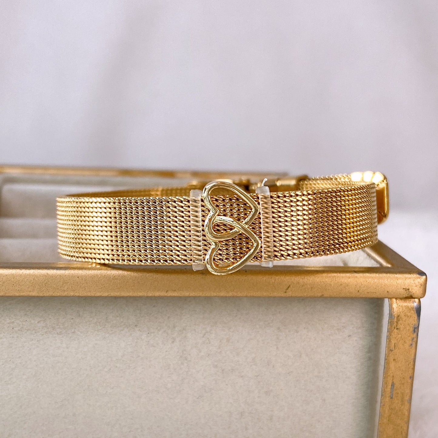 Pulsera de Acero Inoxidable y Dije de Chapa de Oro PAI1143-1