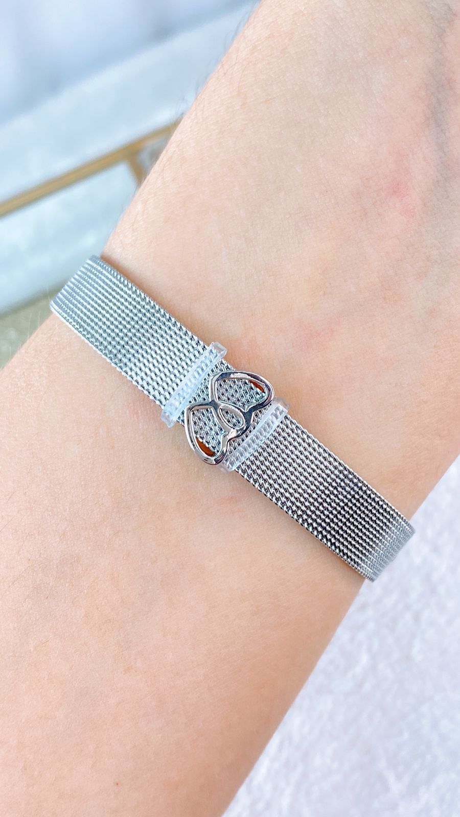 Pulsera de Acero Inoxidable y Dije de Chapa de Oro PAI1143-2