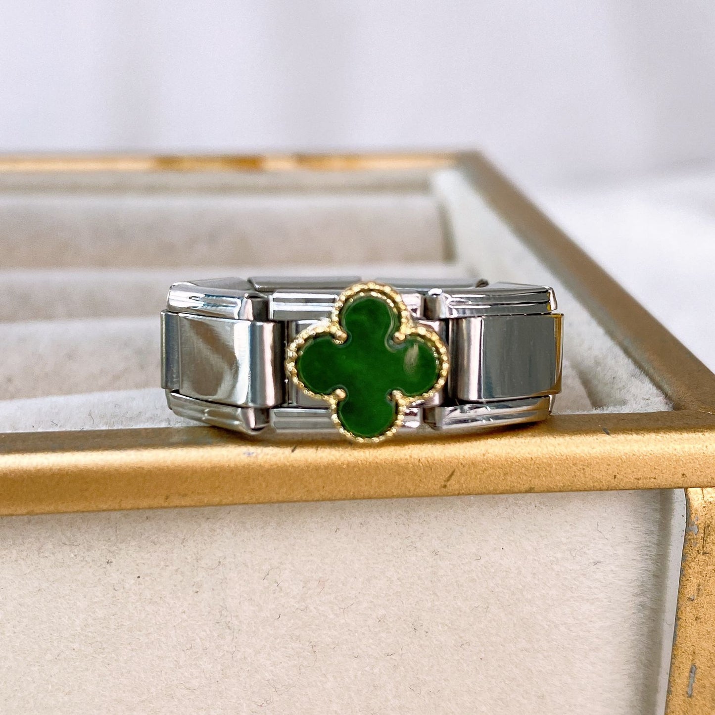 Anillo Italiano de Acero Inoxidable Ajustable RAI1069-2