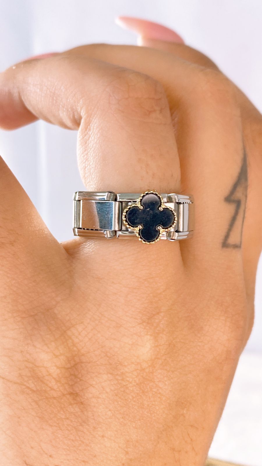 Anillo Italiano de Acero Inoxidable Ajustable RAI1074-2