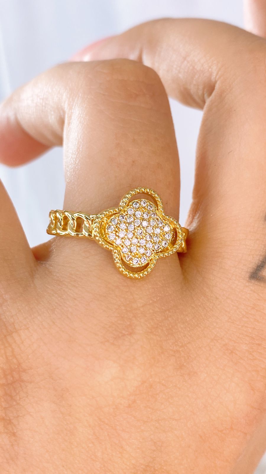Anillo de Chapa de Oro Ajustable ACO1497-1