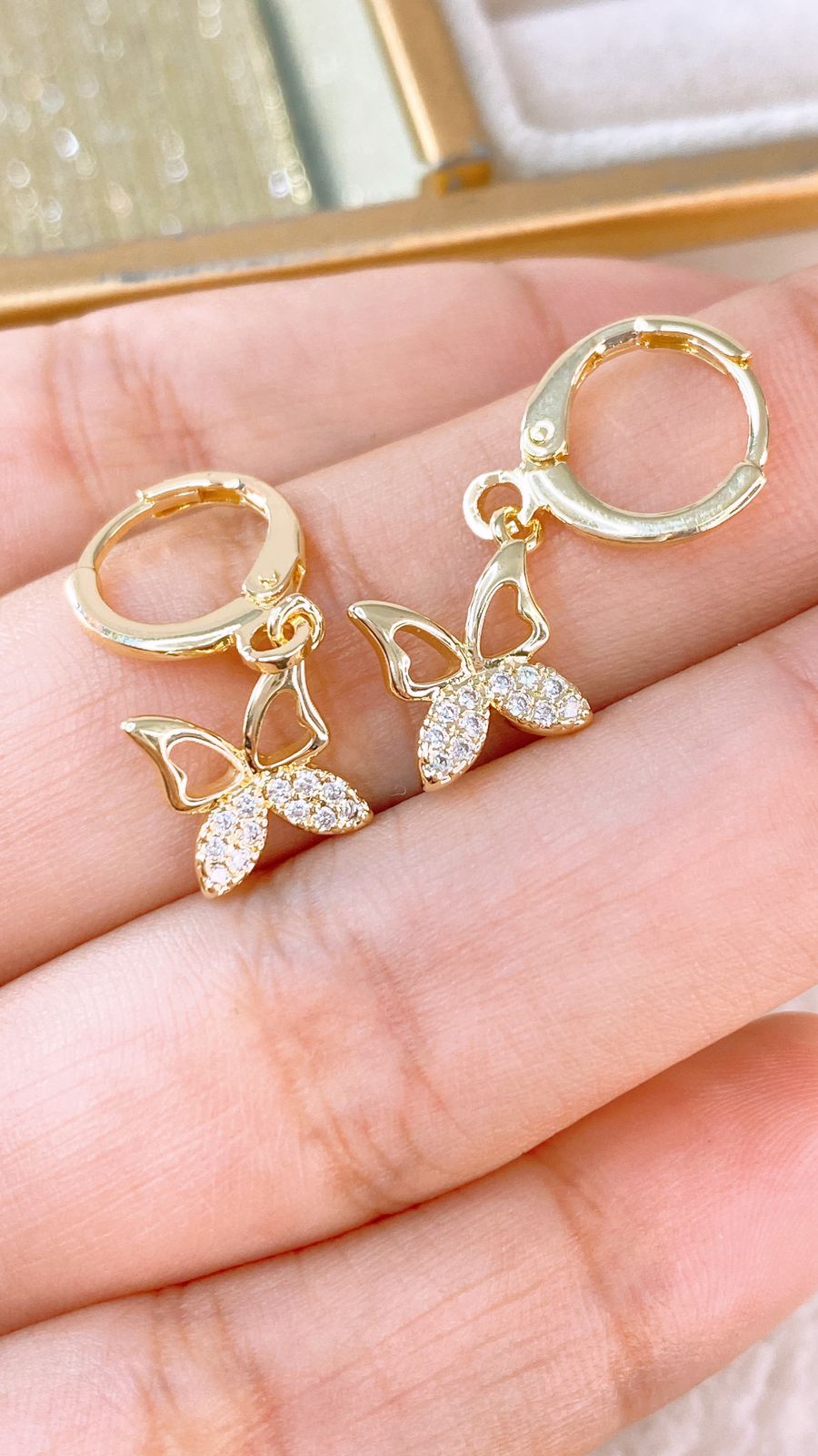 Arete de Chapa de Oro COA2360-1