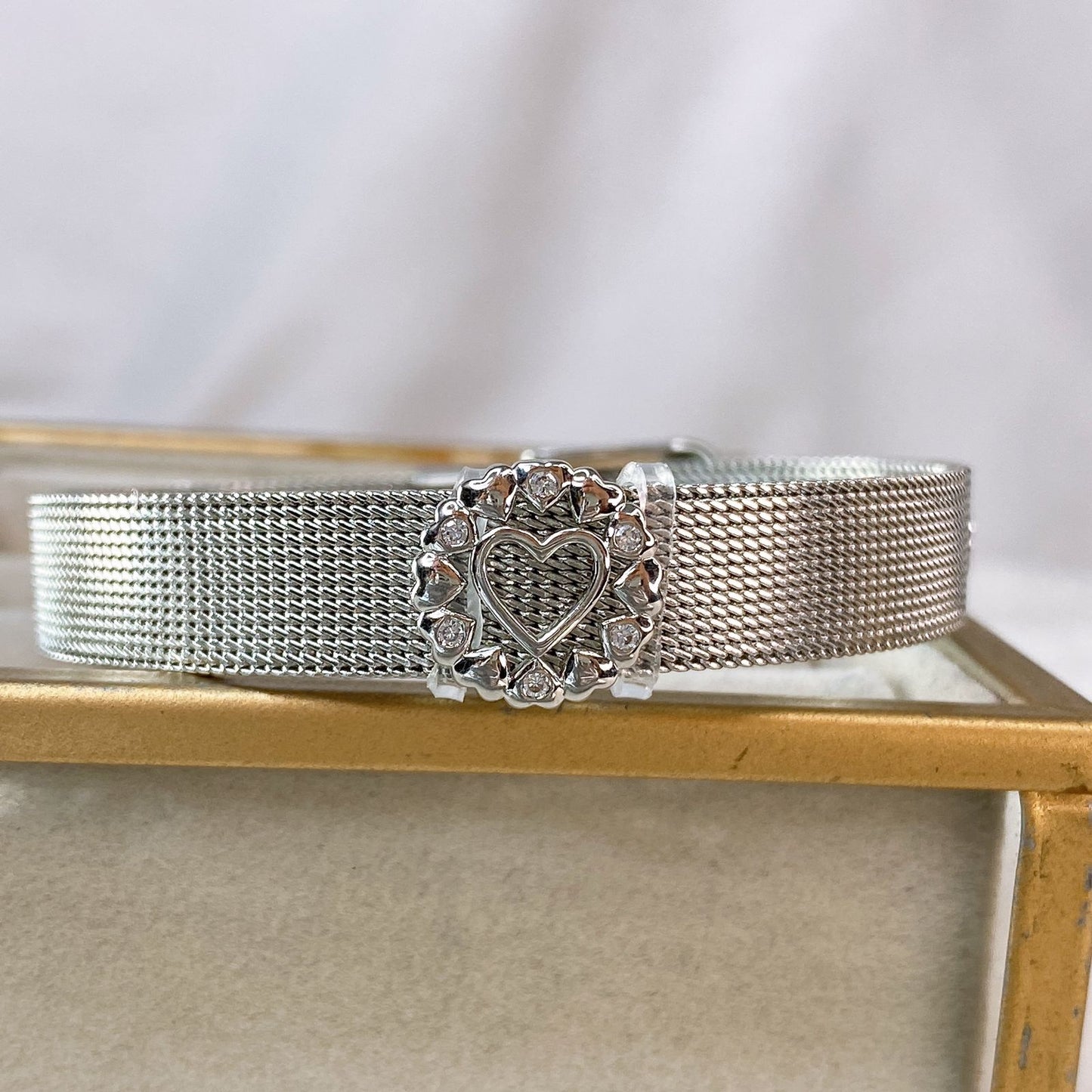 Pulsera de Acero Inoxidable y Dije de Chapa de Oro PAI1147-2