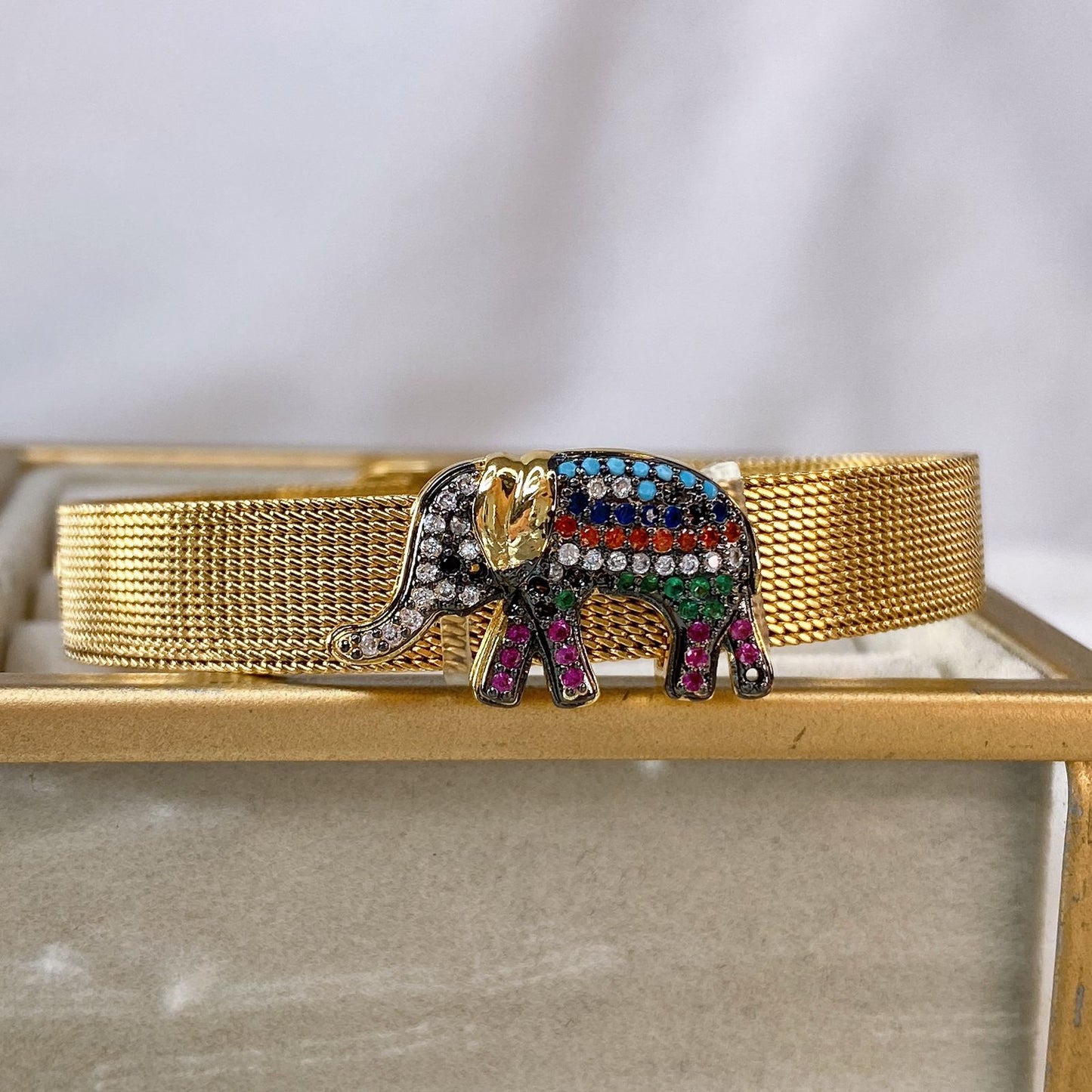 Pulsera de Acero Inoxidable y Dije de Chapa de Oro PAI1149-1