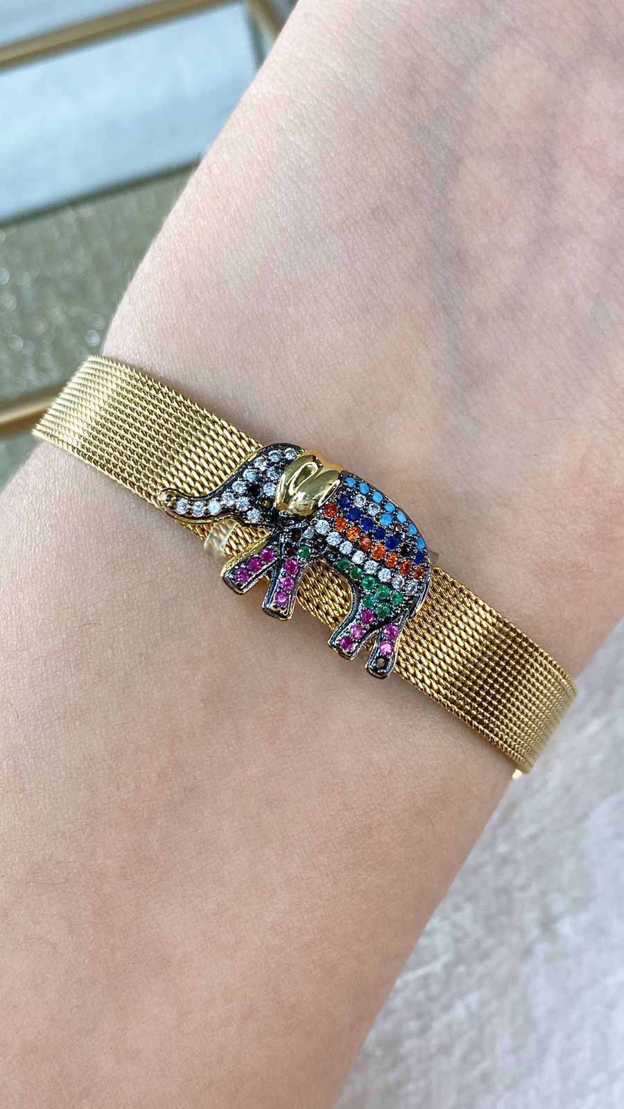 Pulsera de Acero Inoxidable y Dije de Chapa de Oro PAI1149-1