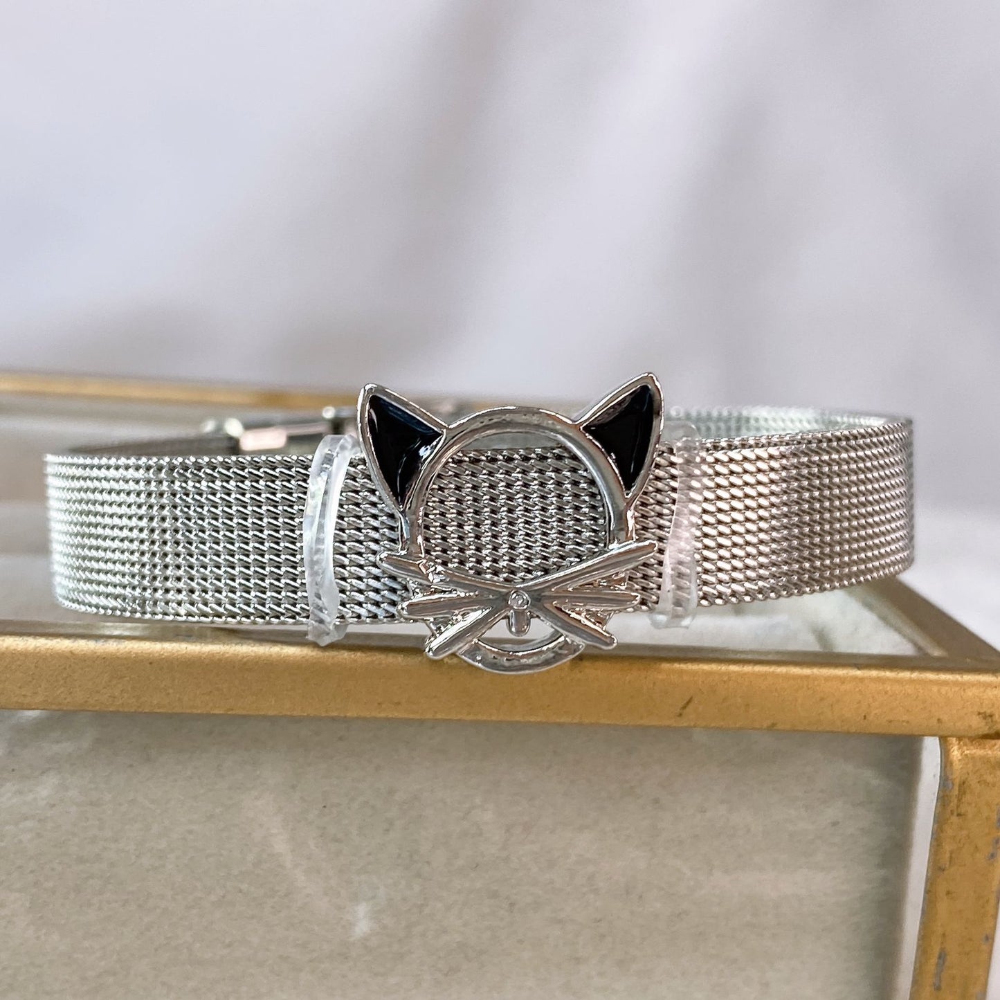 Pulsera de Acero Inoxidable y Dije de Chapa de Oro PAI1148-2