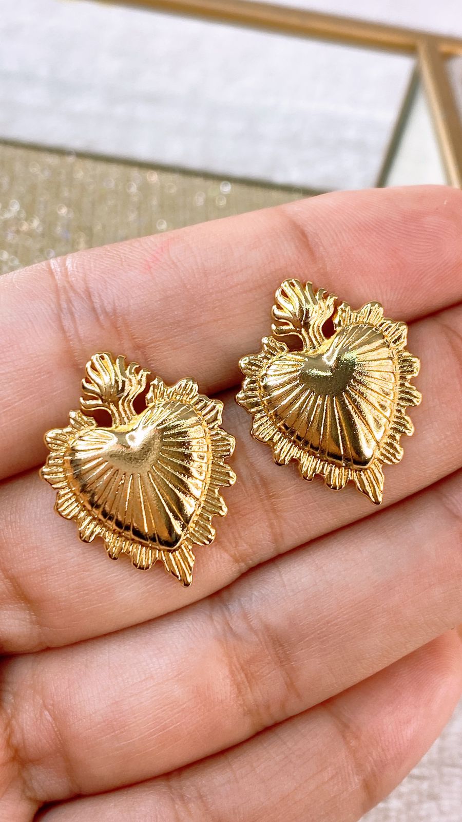 Arete de Chapa de Oro COA2379-1