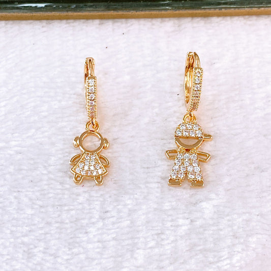 Arete de Chapa de Oro COA2556-1