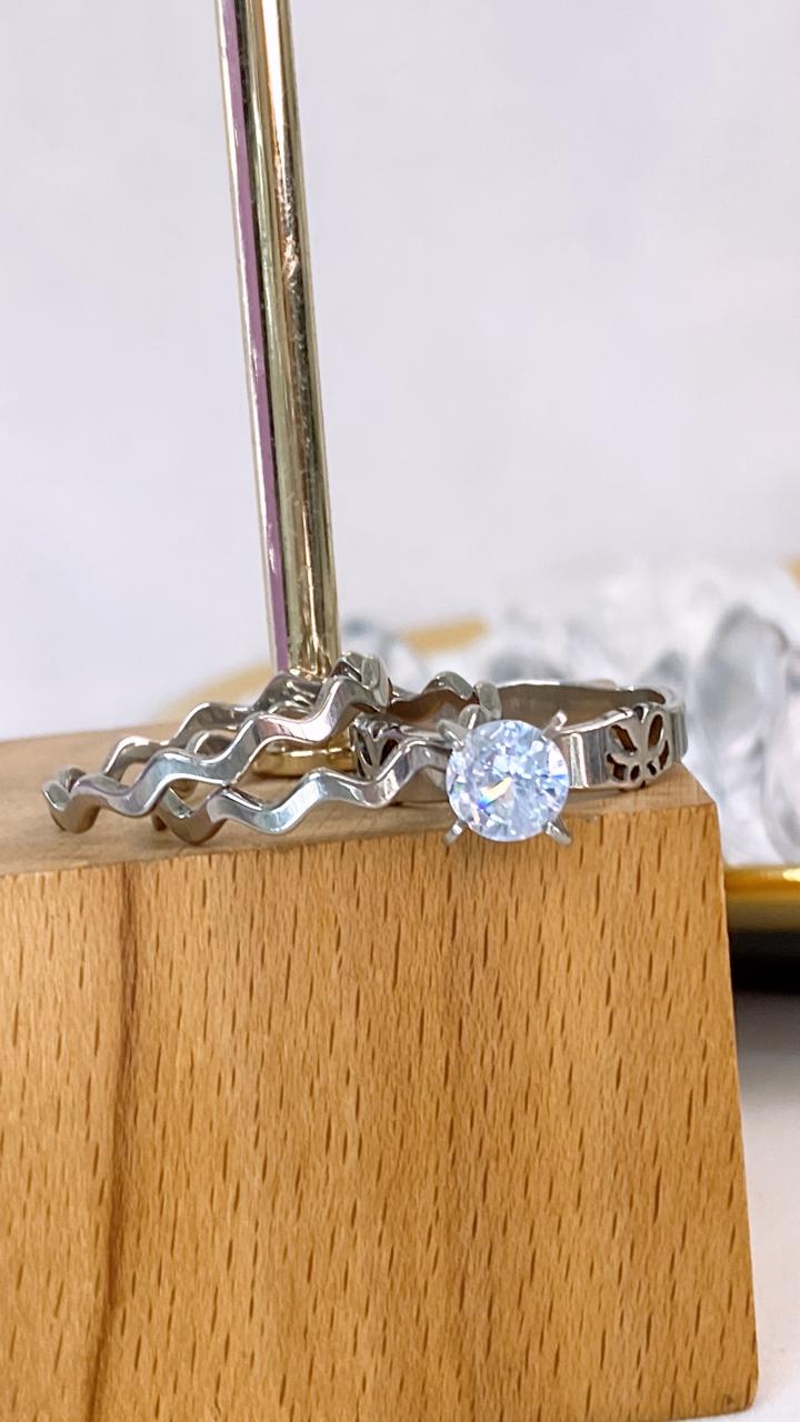 Set de Anillos de Acero Inoxidable Talla #5 RAI1228-5