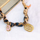 Collar de Tela con Dijes de Acero Inoxidable CAI3185-1