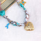 Collar de Tela con Dijes de Acero Inoxidable CAI3184-1