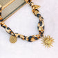 Collar de Tela con Dijes de Acero Inoxidable CAI3181-1