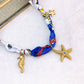 Collar de Tela con Dijes de Acero Inoxidable CAI3178-1