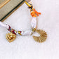 Collar de Tela con Dijes de Acero Inoxidable CAI3191-1