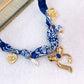 Collar de Tela con Dijes de Acero Inoxidable CAI3197-1