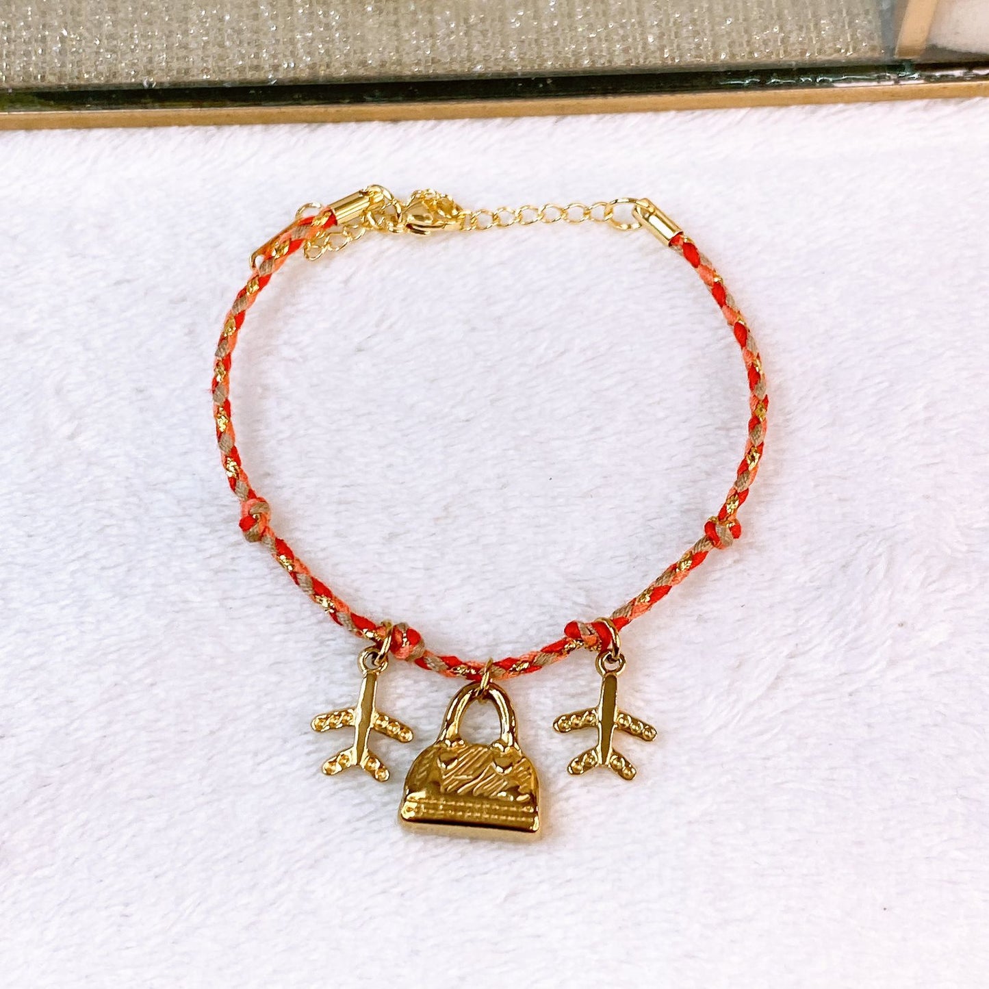 Pulsera Tejida con Dijes de Acero Inoxidable PAI1521-1