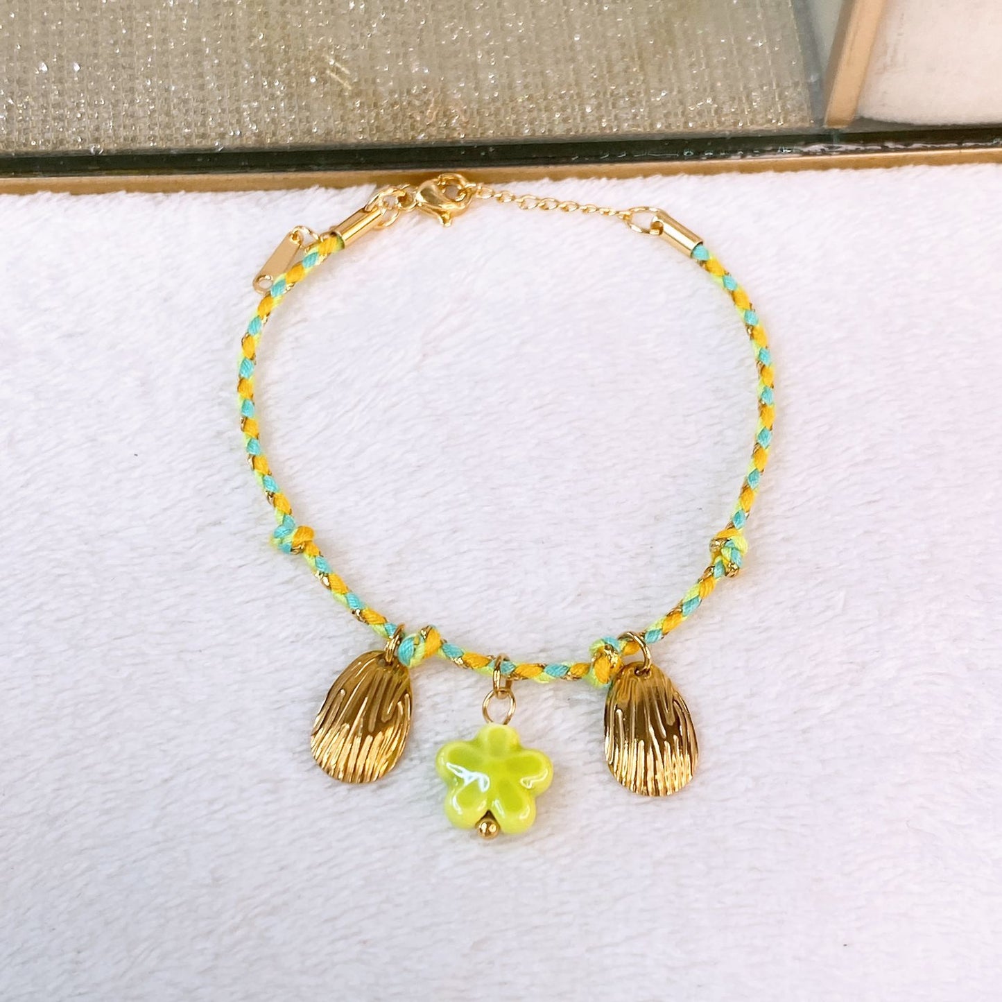 Pulsera Tejida con Dijes de Acero Inoxidable PAI1520-1