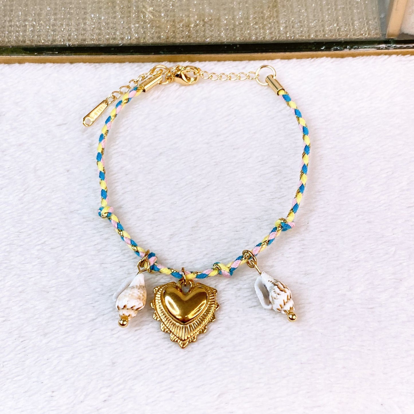 Pulsera Tejida con Dijes de Acero Inoxidable PAI1518-1