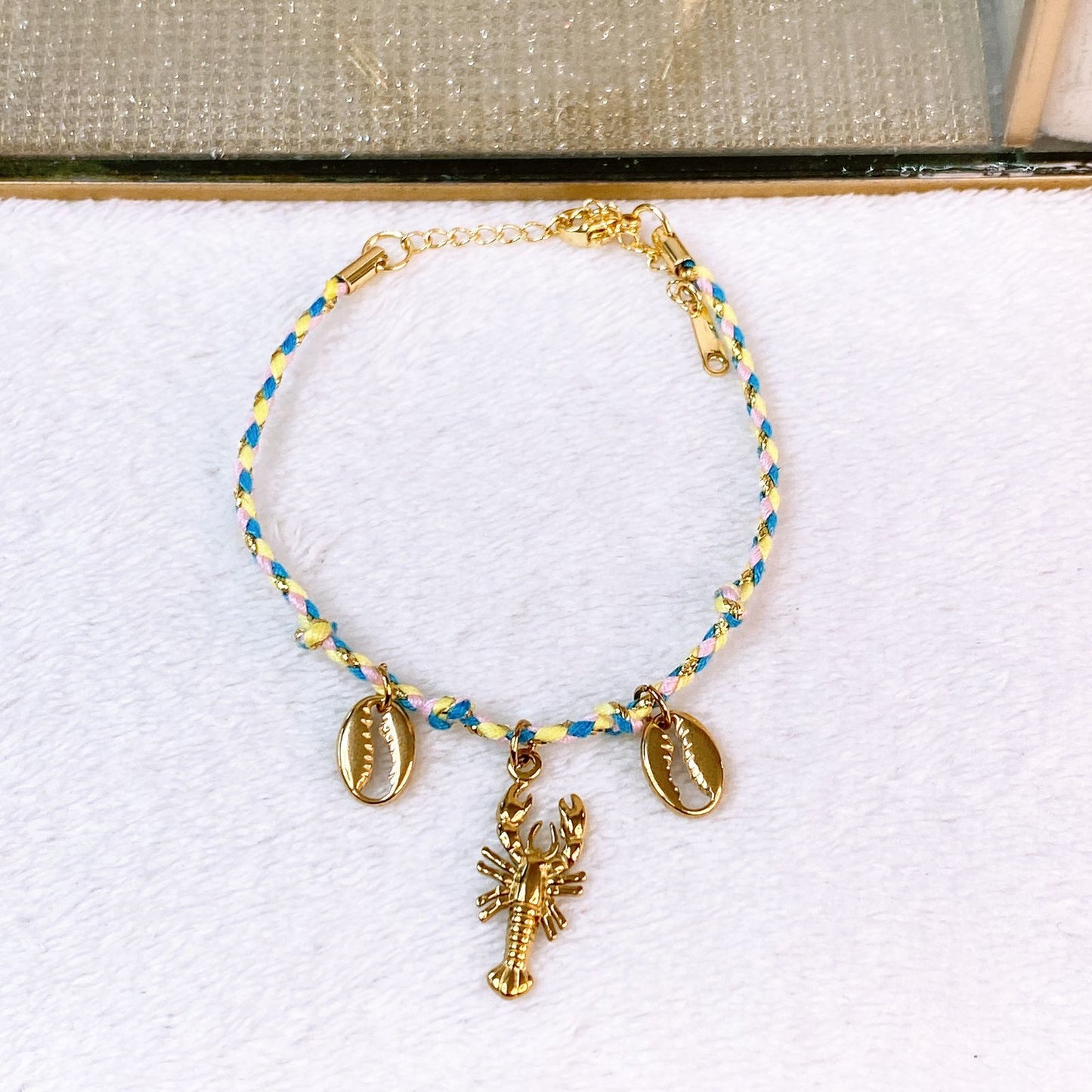 Pulsera Tejida con Dijes de Acero Inoxidable PAI1517-1