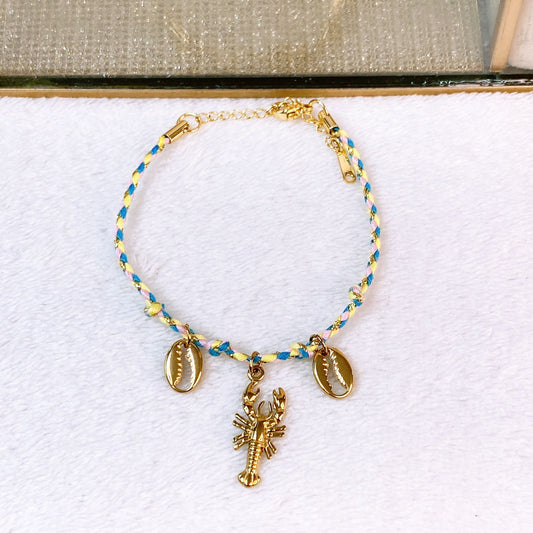 Pulsera Tejida con Dijes de Acero Inoxidable PAI1517-1
