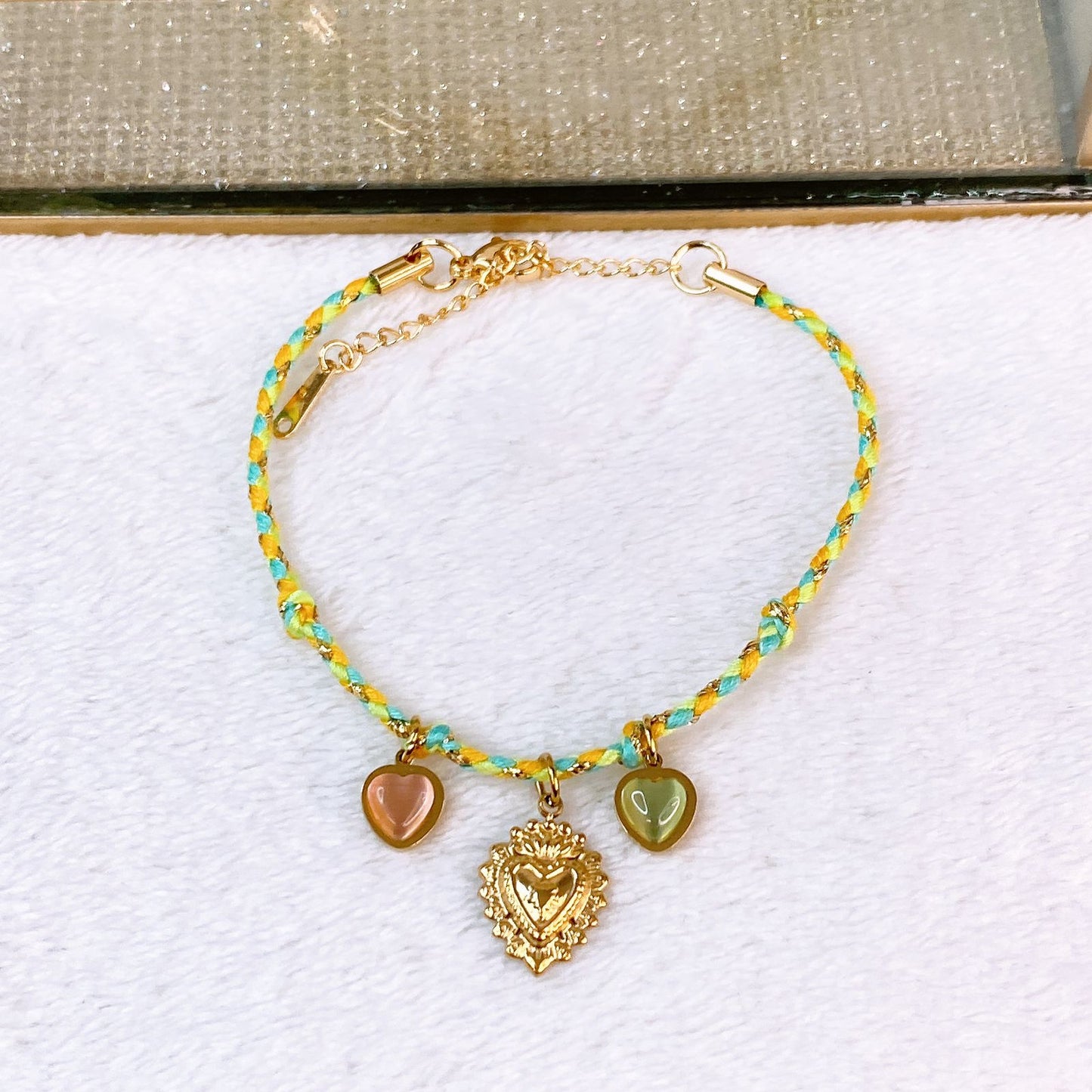 Pulsera Tejida con Dijes de Acero Inoxidable PAI1514-2