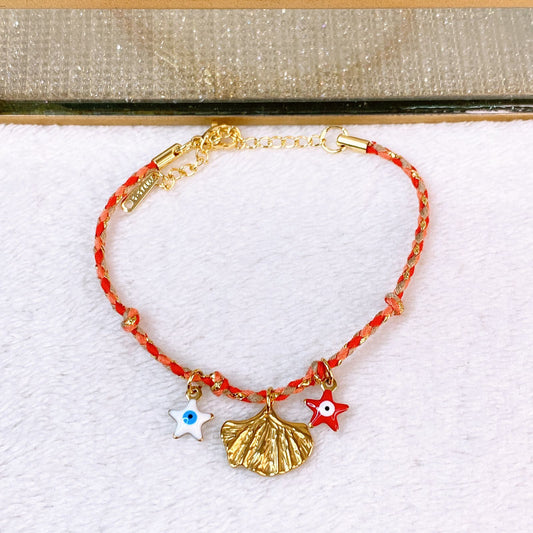 Pulsera Tejida con Dijes de Acero Inoxidable PAI1509-1