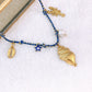 Collar Tejido con Dijes de Acero Inoxidable CAI3203-1