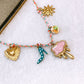 Collar Tejido con Dijes de Acero Inoxidable CAI3211-1