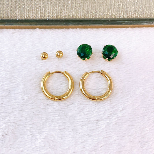 Set de Aretes de Acero Inoxidable AAI2711-3