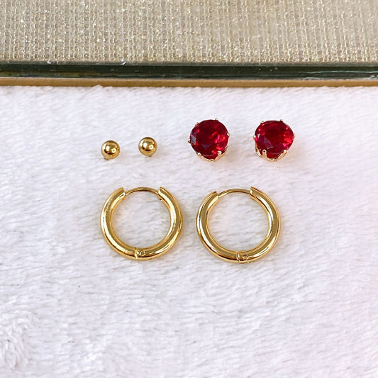 Set de Aretes de Acero Inoxidable AAI2711-6