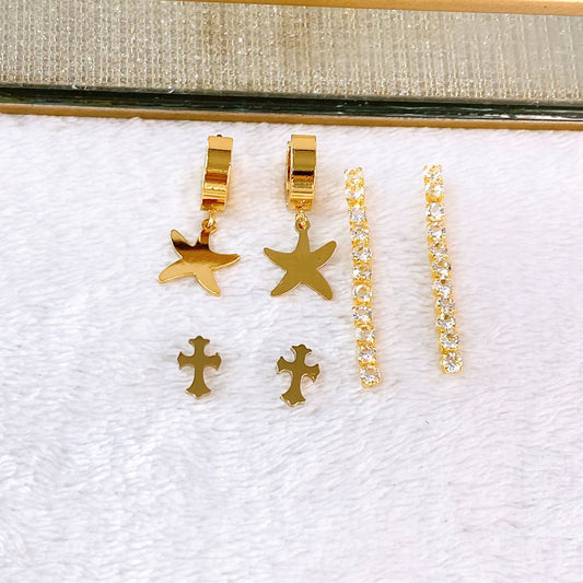 Set de Aretes de Acero Inoxidable AAI2710-4
