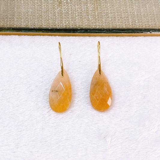 Arete de Chapa de Oro Con Piedra Natural COA2717-7