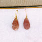 Arete de Chapa de Oro Con Piedra Natural COA2717-8
