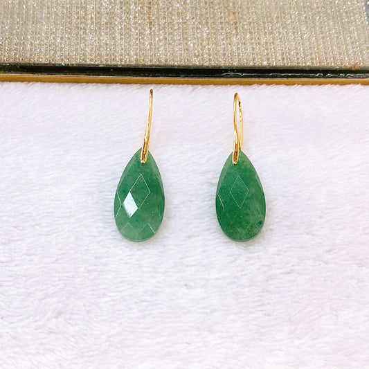 Arete de Chapa de Oro Con Piedra Natural COA2717-2