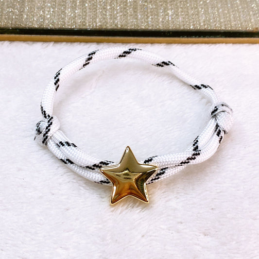 Pulsera Tejida con Dijes de Chapa de Oro COP1748-1