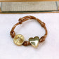 Pulsera Tejida con Dijes de Chapa de Oro COP1750-3